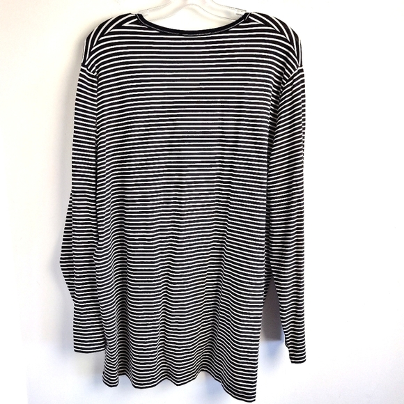 Toni T Plus Top black striped stretch tunic comfy decorative zipper size 22 - Picture 12 of 13